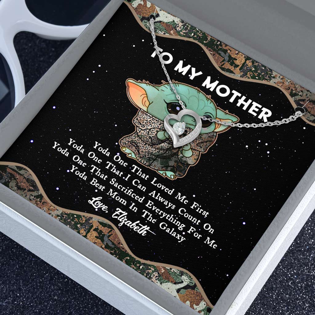Personalized Yoda Best Mom Necklace Custom Love Jewelry for Mother's Day