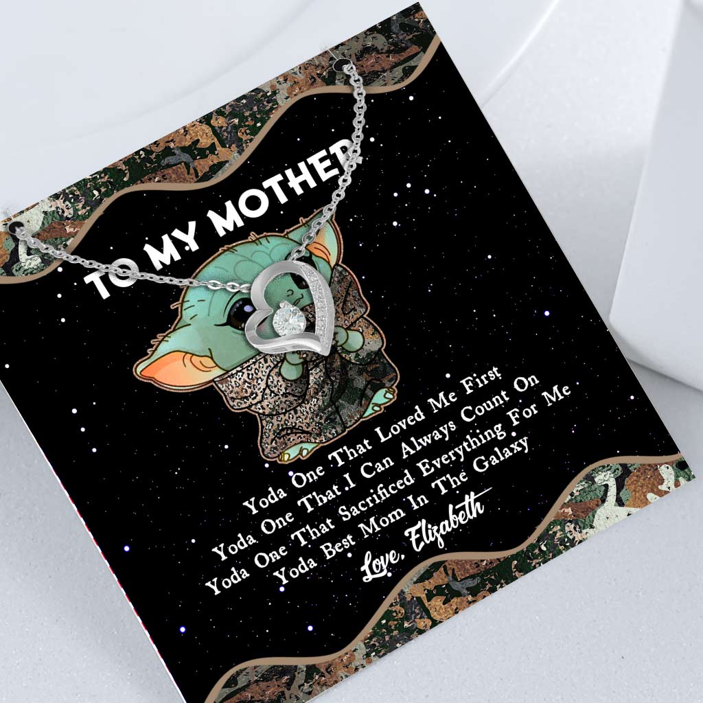 Personalized Yoda Best Mom Necklace Custom Love Jewelry for Mother's Day