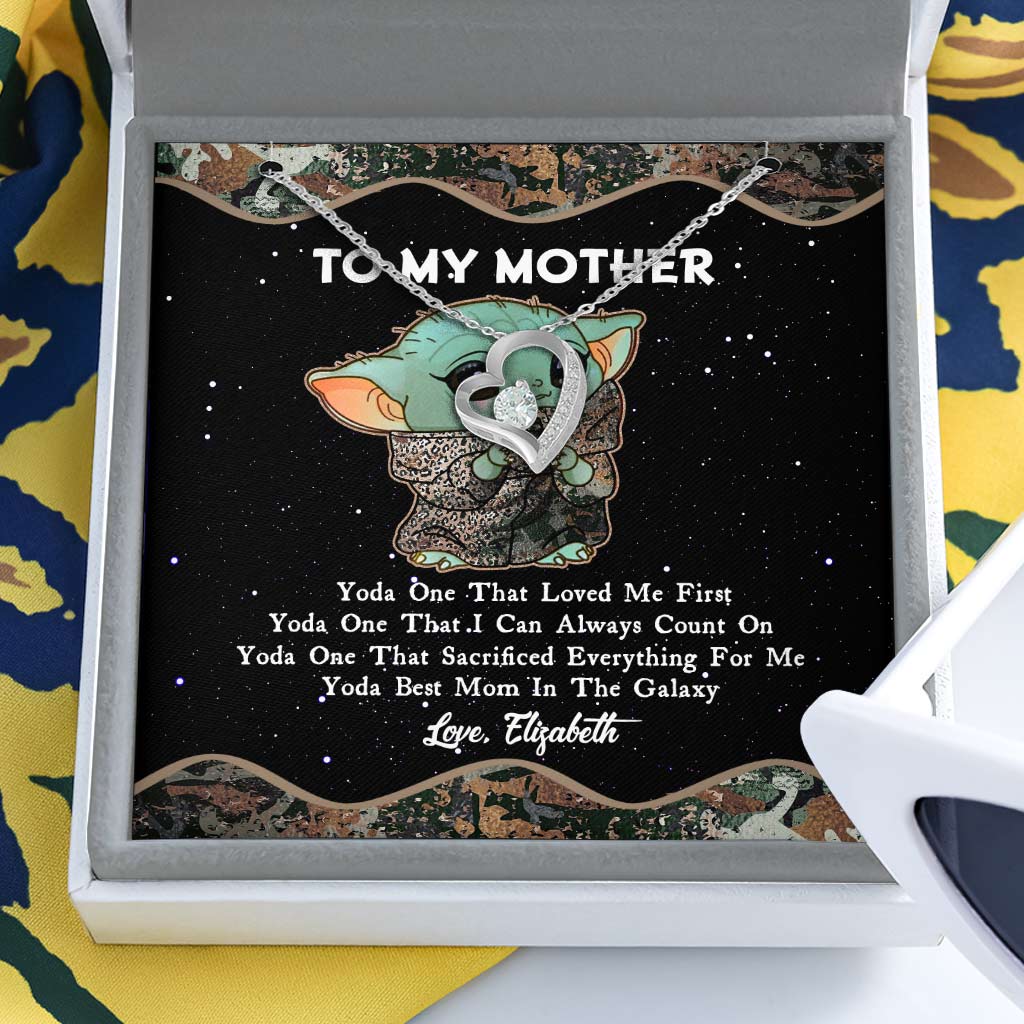 Personalized Yoda Best Mom Necklace Custom Love Jewelry for Mother's Day