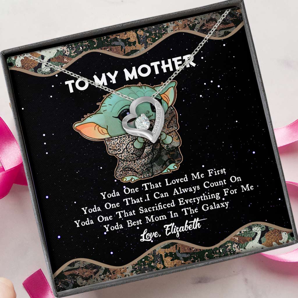 Personalized Yoda Best Mom Necklace Custom Love Jewelry for Mother's Day