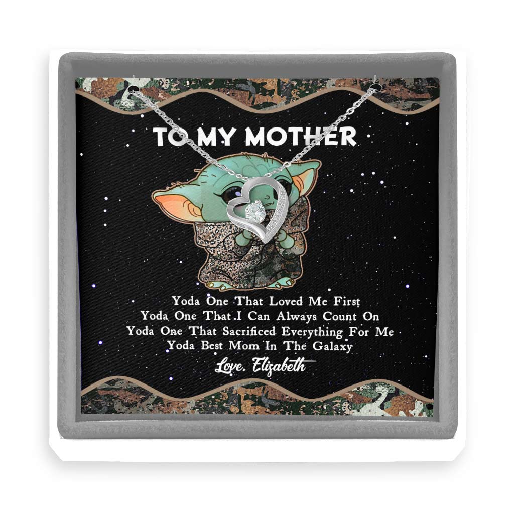 Personalized Yoda Best Mom Necklace Custom Love Jewelry for Mother's Day