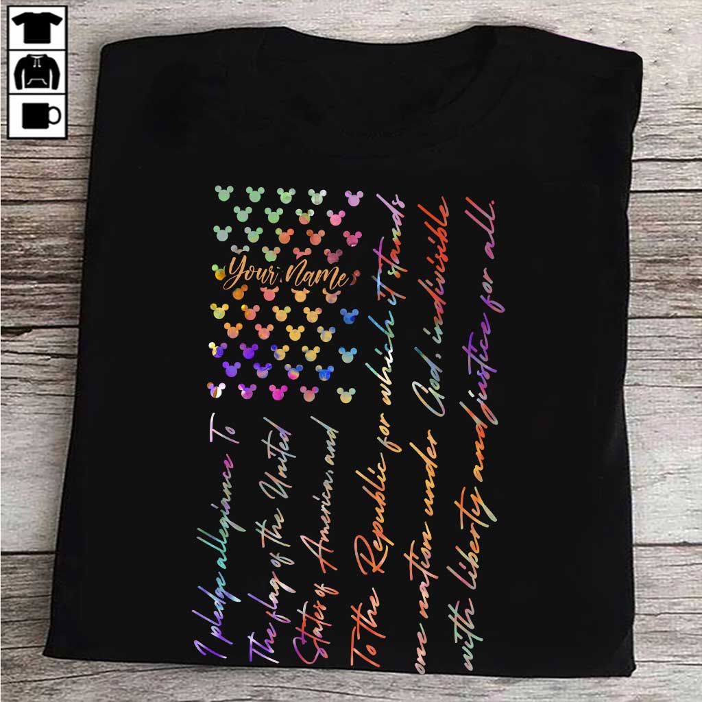 Personalized Mouse Ears Pledge of Allegiance T-shirt & Hoodie for Independence Day