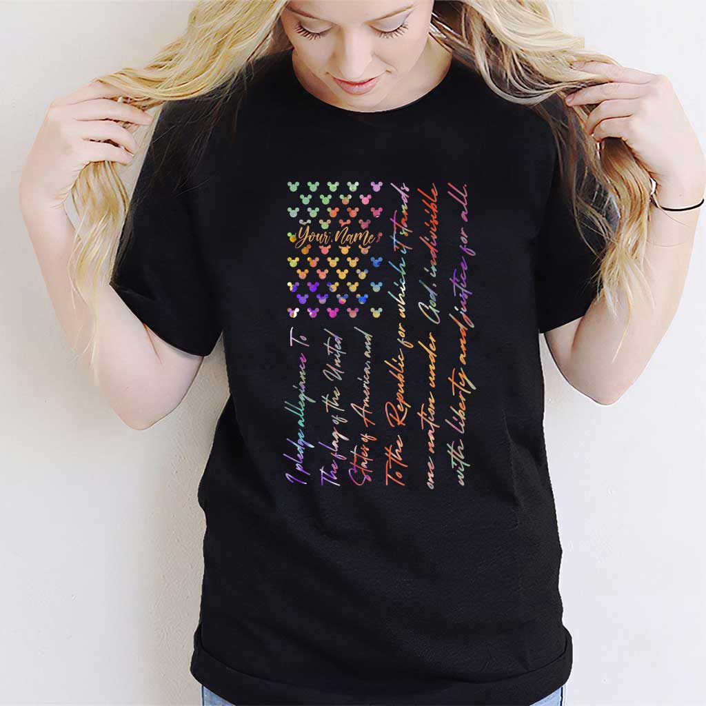Personalized Mouse Ears Pledge of Allegiance T-shirt & Hoodie for Independence Day