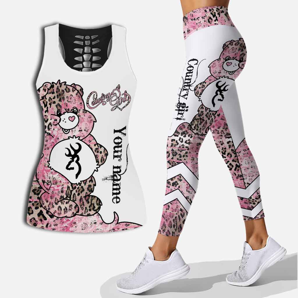Personalized Country Girl Hunting Hollow Tank Top & Leggings Gift Set