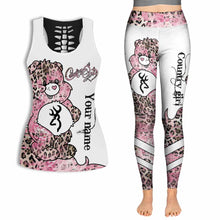 Load image into Gallery viewer, Personalized Country Girl Hunting Hollow Tank Top &amp; Leggings Gift Set
