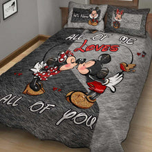 Load image into Gallery viewer, Personalized Mouse Quilt Set Custom Name Bedspread Gift for Couples
