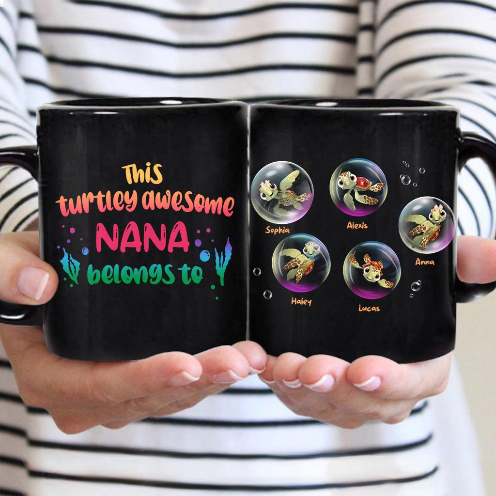 Personalized Turtley Awesome Nana Mug Custom Names Gift