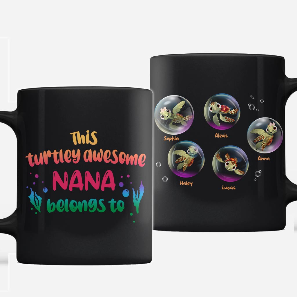 Personalized Turtley Awesome Nana Mug Custom Names Gift