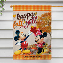 Load image into Gallery viewer, Personalized Fall Mouse House Flag Custom Family Name Gift
