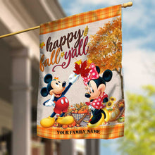 Load image into Gallery viewer, Personalized Fall Mouse House Flag Custom Family Name Gift
