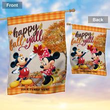 Load image into Gallery viewer, Personalized Fall Mouse House Flag Custom Family Name Gift
