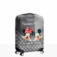 Load image into Gallery viewer, Personalized Luggage Cover for Couples Custom Name Travel Gift
