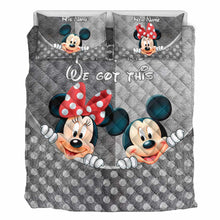Load image into Gallery viewer, Personalized Mouse Quilt Set with Names for Couples | Valentine’s Day Gift
