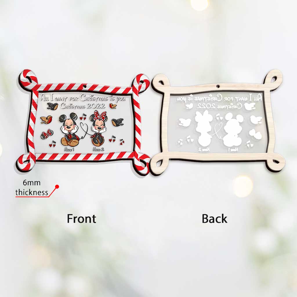 Personalized Christmas Mouse Layers Mix Ornament Custom Names Holiday Gift