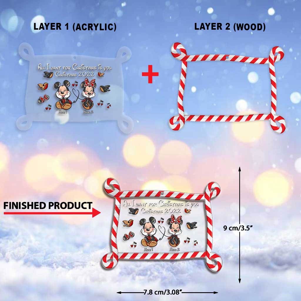 Personalized Christmas Mouse Layers Mix Ornament Custom Names Holiday Gift