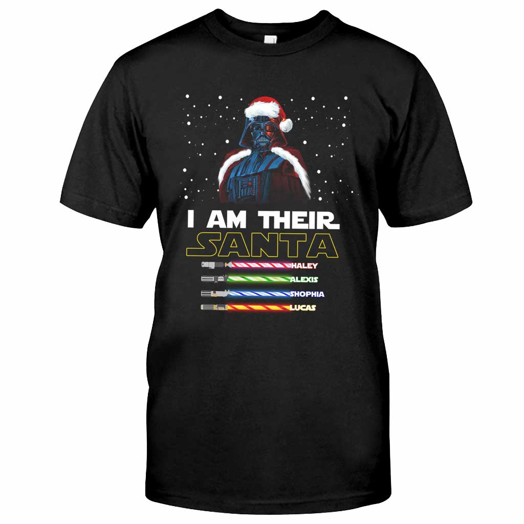 Personalized Christmas T-Shirt & Hoodie Gift for Dad - I Am Their Santa