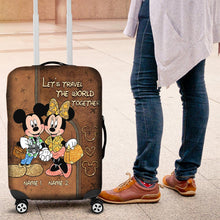 Load image into Gallery viewer, Personalized Disney Mouse Luggage Cover Custom Names Travel Gift for Couples
