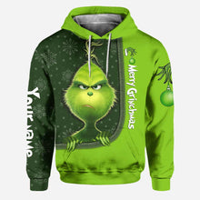 Load image into Gallery viewer, Personalized Grinch Hoodie and Leggings Set for Christmas
