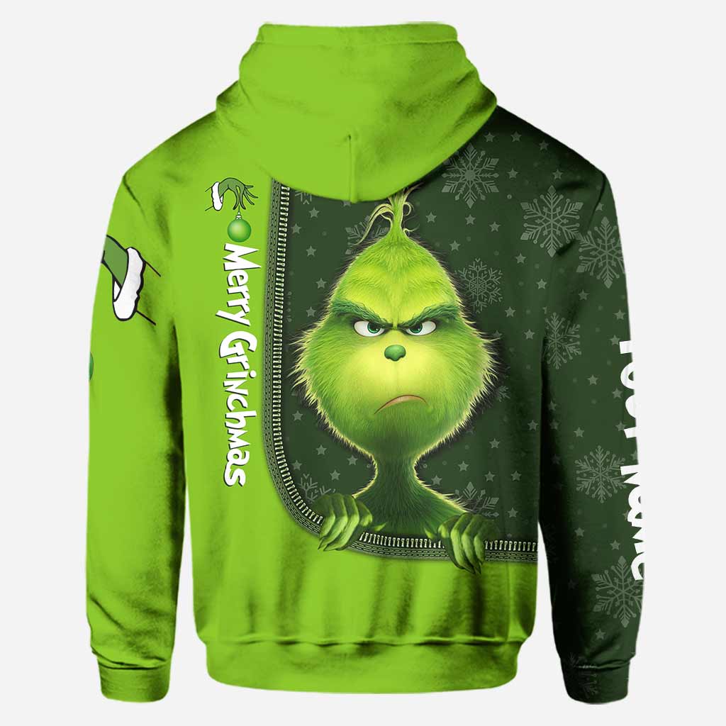 Personalized Grinch Hoodie and Leggings Set for Christmas