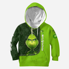 Load image into Gallery viewer, Personalized Grinch Hoodie and Leggings Set for Christmas
