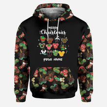 Load image into Gallery viewer, Personalized Christmas Mouse Hoodie and Leggings Set for Women
