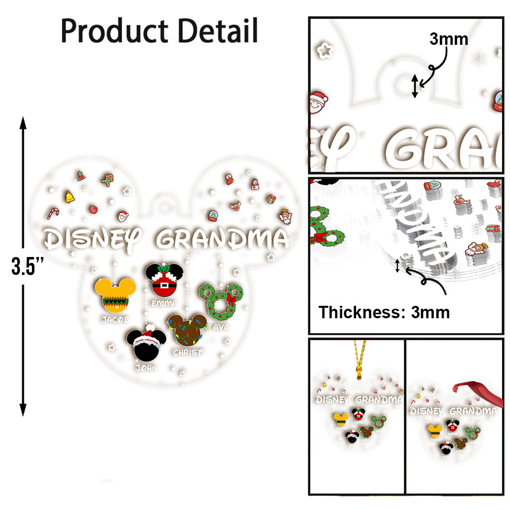 Personalized Christmas Ornament for Grandma with Custom Names