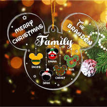 Load image into Gallery viewer, Personalized Christmas Mouse Ornament Family Name Custom Gift
