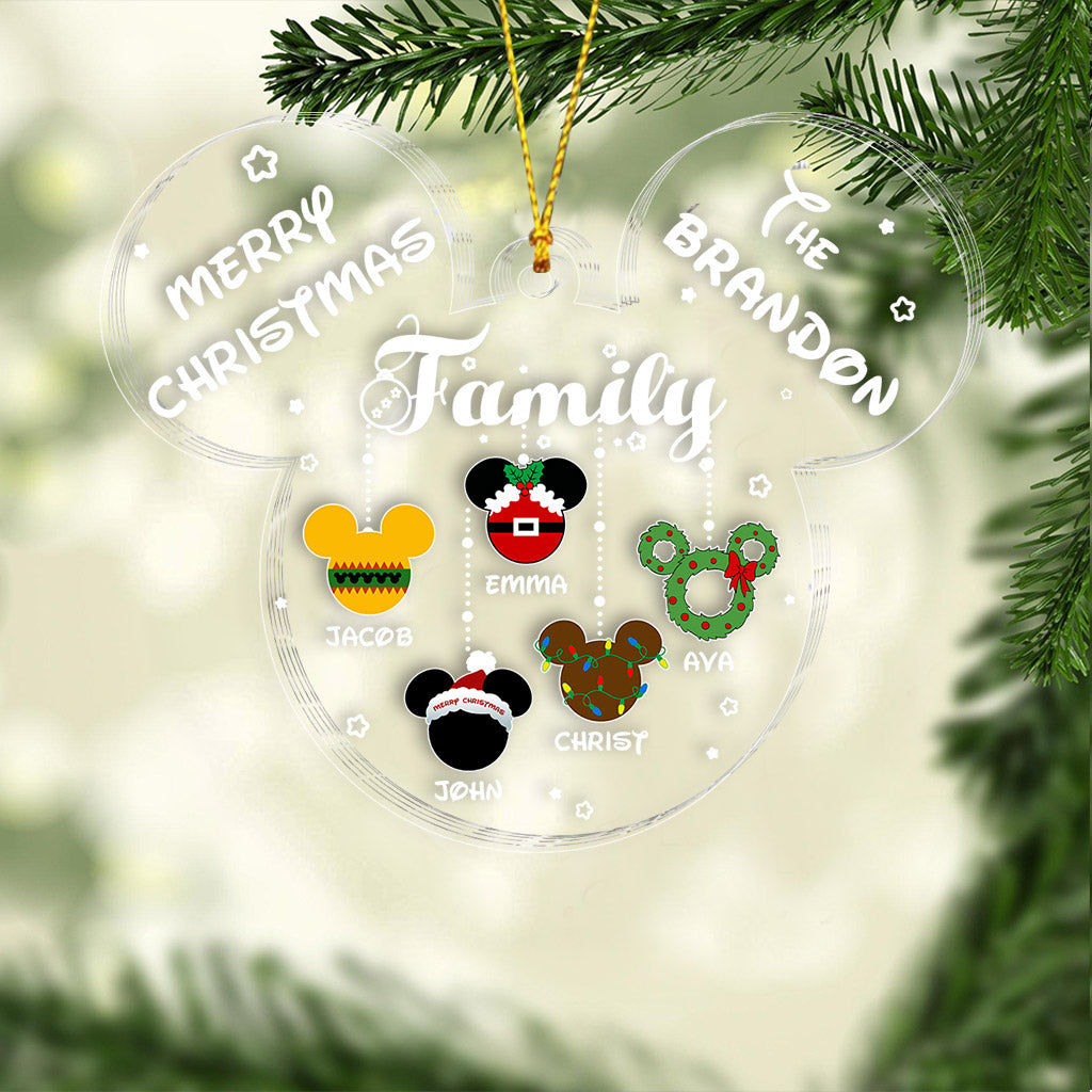Personalized Christmas Mouse Ornament Family Name Custom Gift