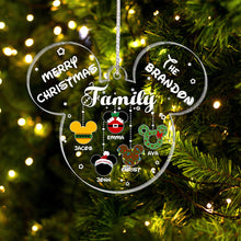 Load image into Gallery viewer, Personalized Christmas Mouse Ornament Family Name Custom Gift
