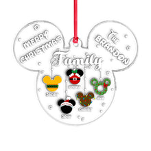Load image into Gallery viewer, Personalized Christmas Mouse Ornament Family Name Custom Gift
