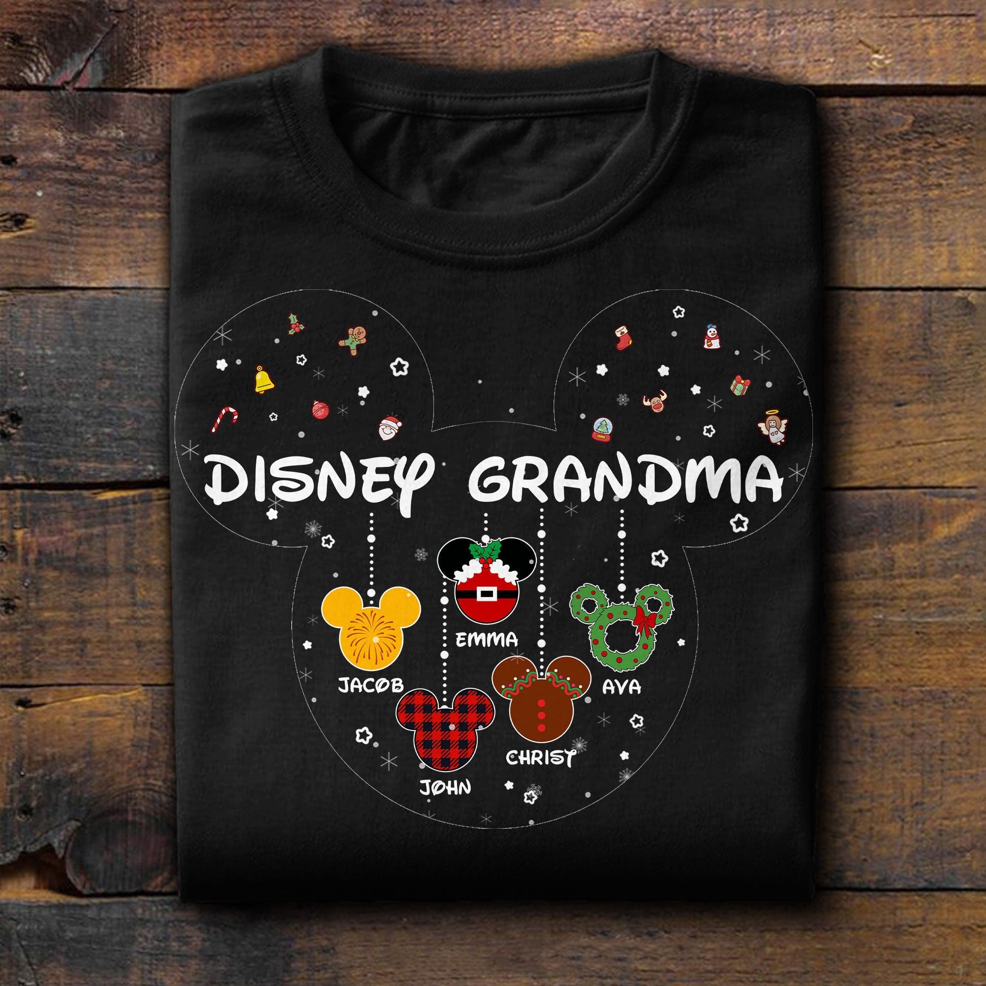 Personalized Christmas T-shirt and Hoodie for Grandma
