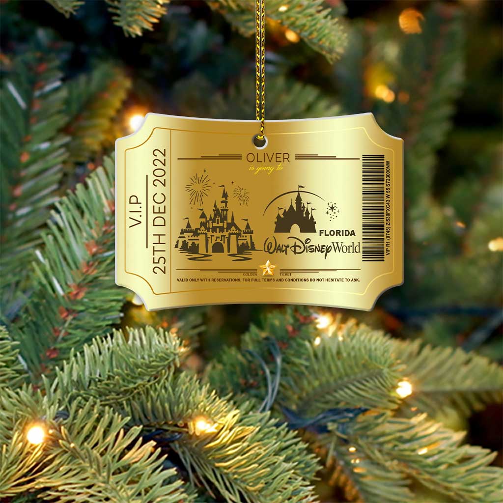 Personalized Magic Kingdom Christmas Aluminum Ornament Gift