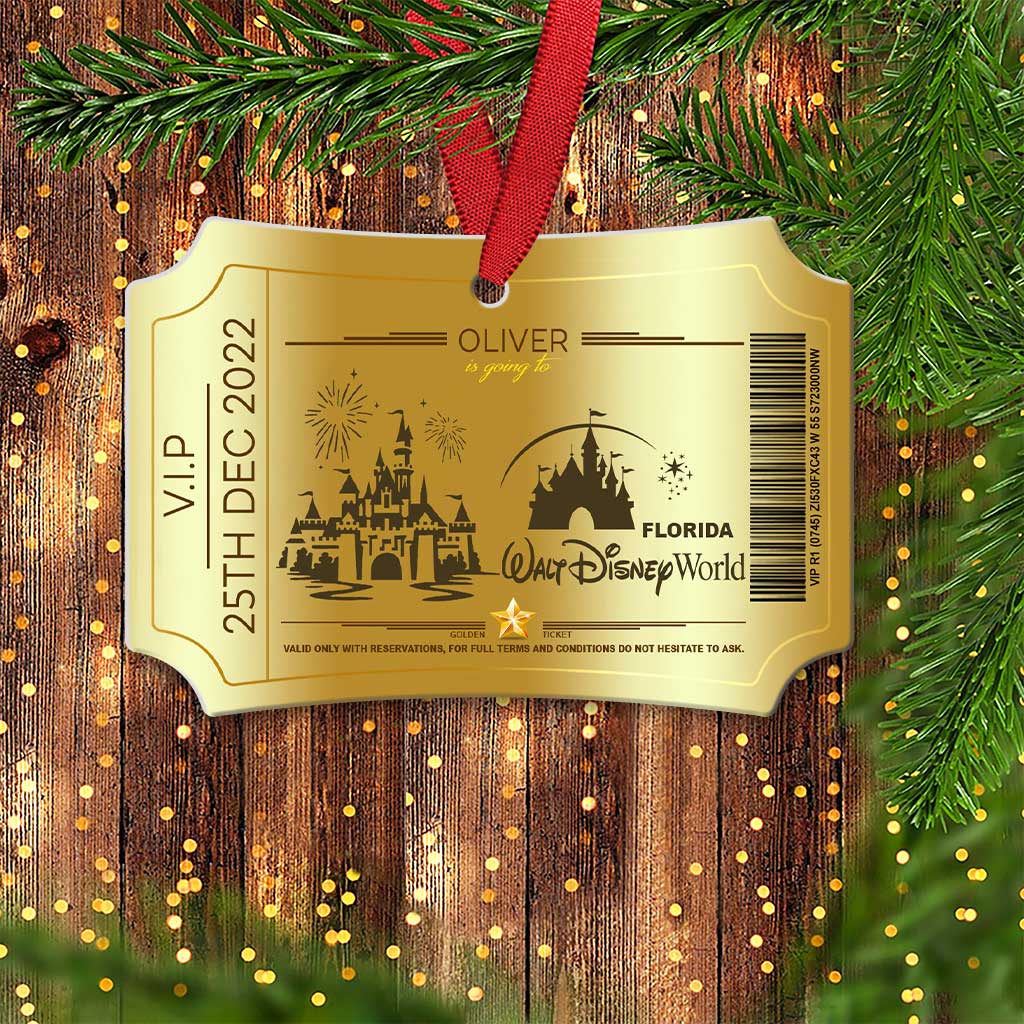 Personalized Magic Kingdom Christmas Aluminum Ornament Gift
