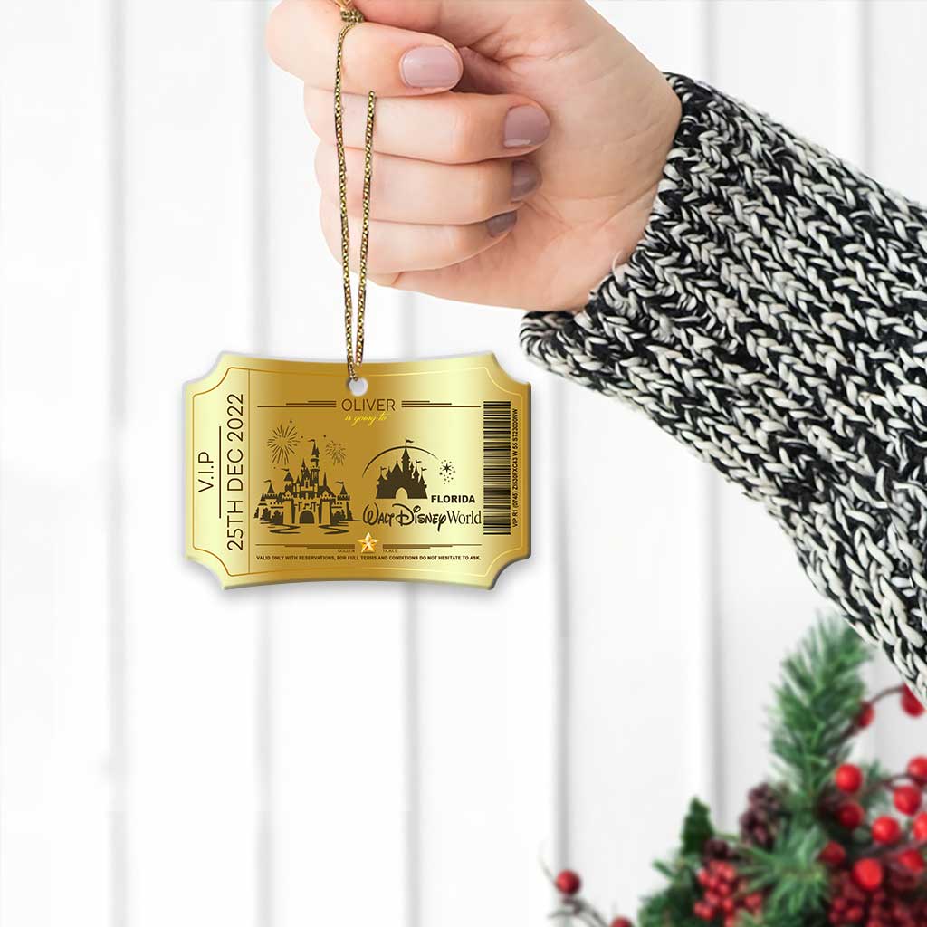 Personalized Magic Kingdom Christmas Aluminum Ornament Gift