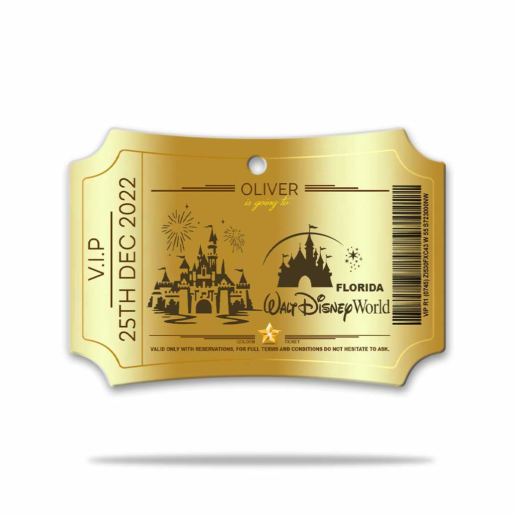 Personalized Magic Kingdom Christmas Aluminum Ornament Gift