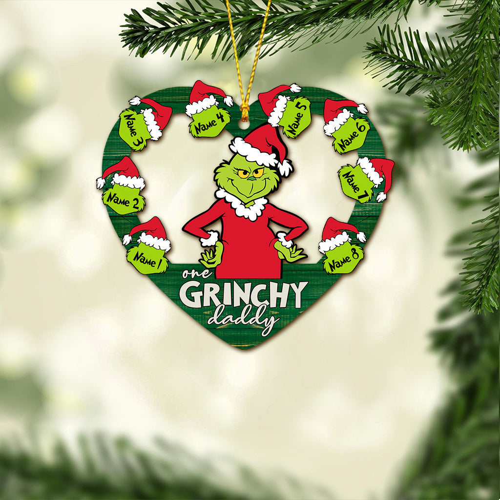 Personalized Grinch Christmas Ornament Gift for Dad - Custom Name Decoration