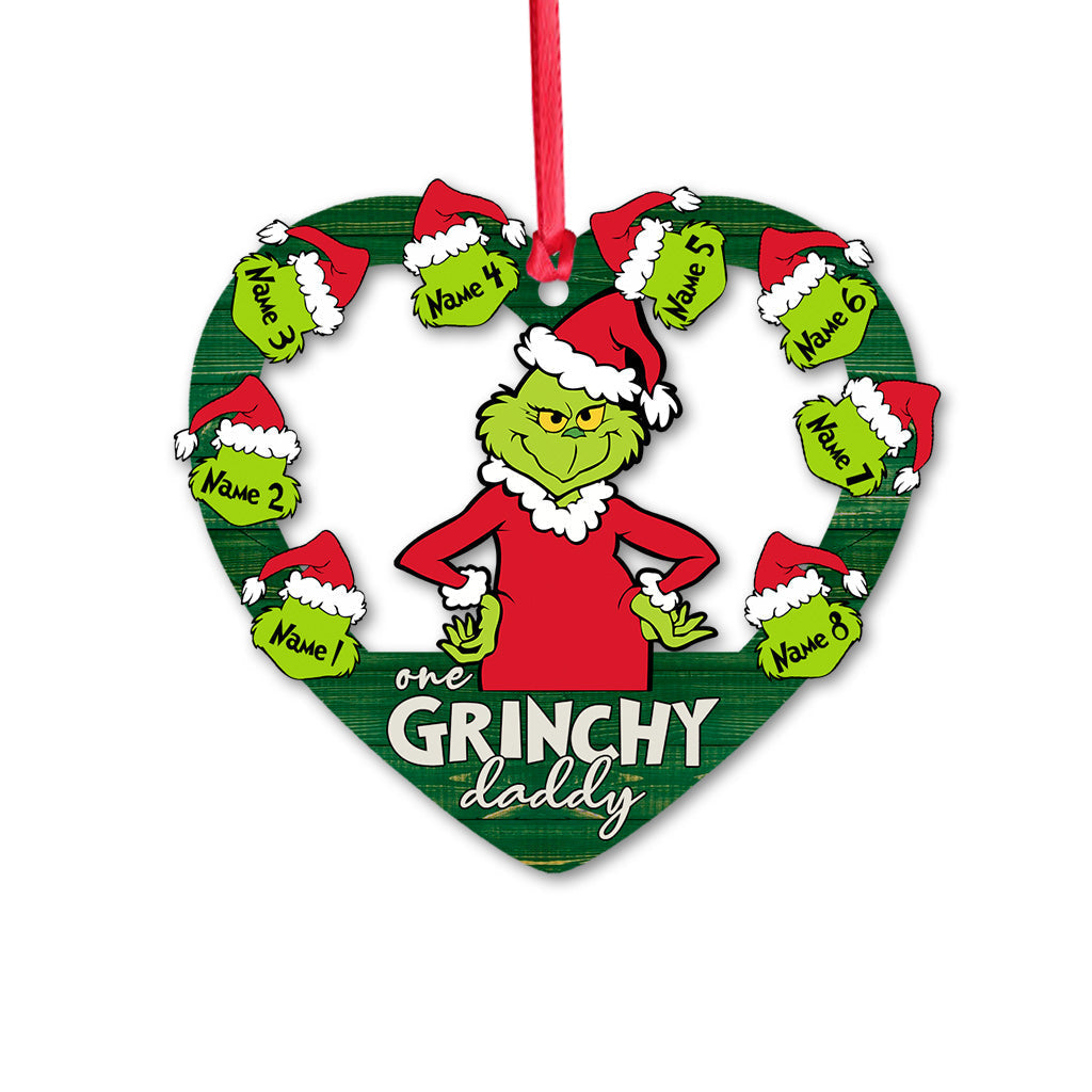 Personalized Grinch Christmas Ornament Gift for Dad - Custom Name Decoration