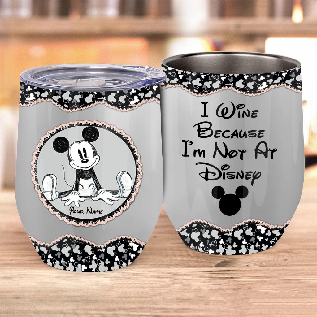 Personalized Wine Tumbler with Cute Mouse Ears | Custom Gift for Mom