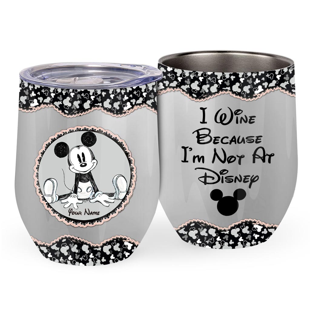 Personalized Wine Tumbler with Cute Mouse Ears | Custom Gift for Mom