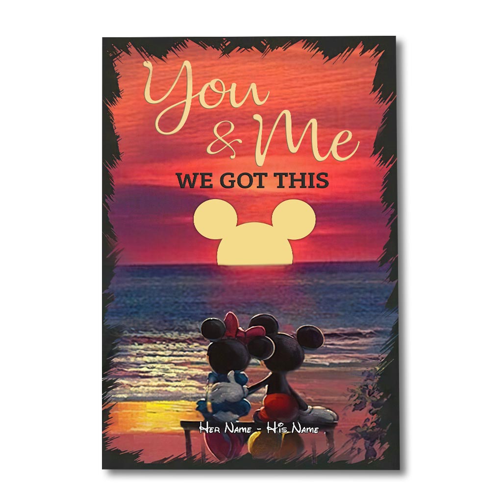 Personalized You And Me Canvas Print Custom Names Couple Gift