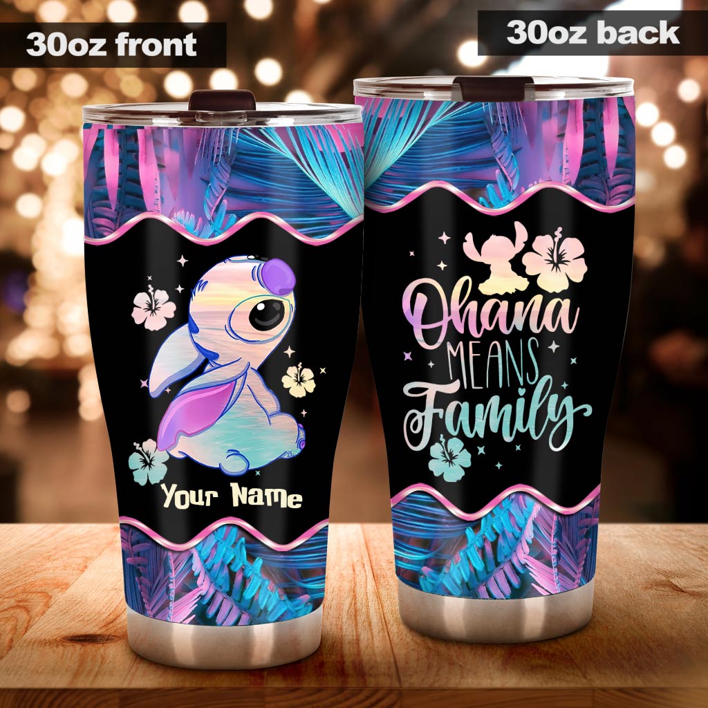 Personalized Ohana Means Family Tumbler Custom Name Gift