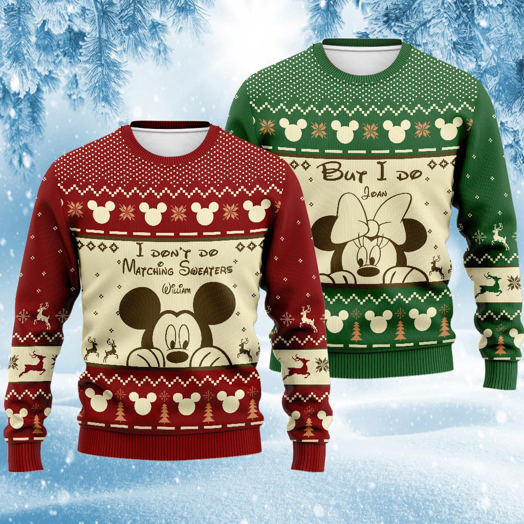 Personalized Christmas Mouse Sweater Custom Name Gift