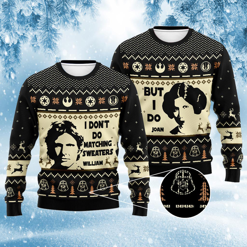 Personalized Christmas Sweater Custom Names Gift for Couples