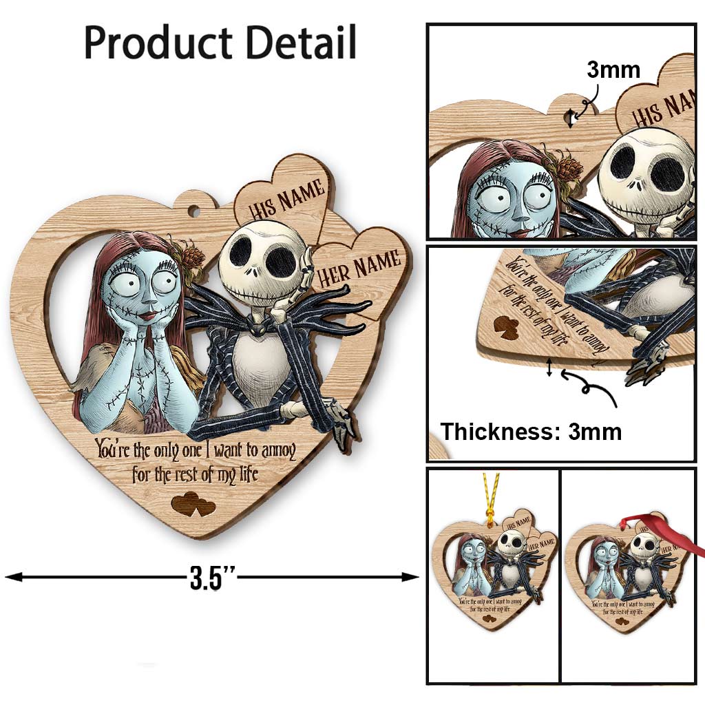 Personalized Nightmare Before Christmas Ornament Custom Name Gift for Couples