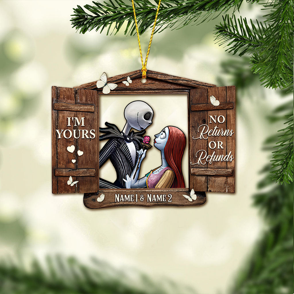 Personalized Nightmare Before Christmas Ornament Custom Names Gift for Couples
