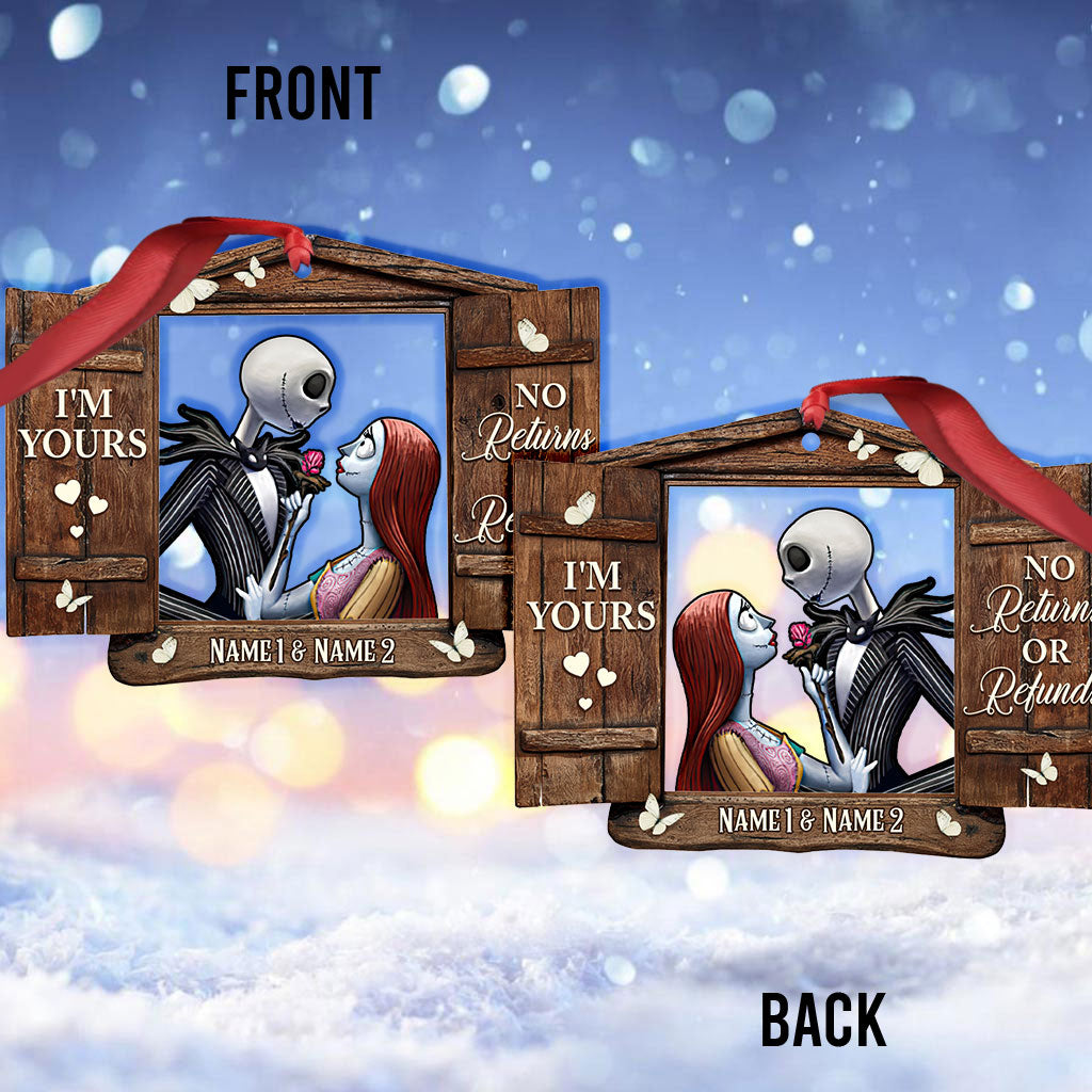 Personalized Nightmare Before Christmas Ornament Custom Names Gift for Couples