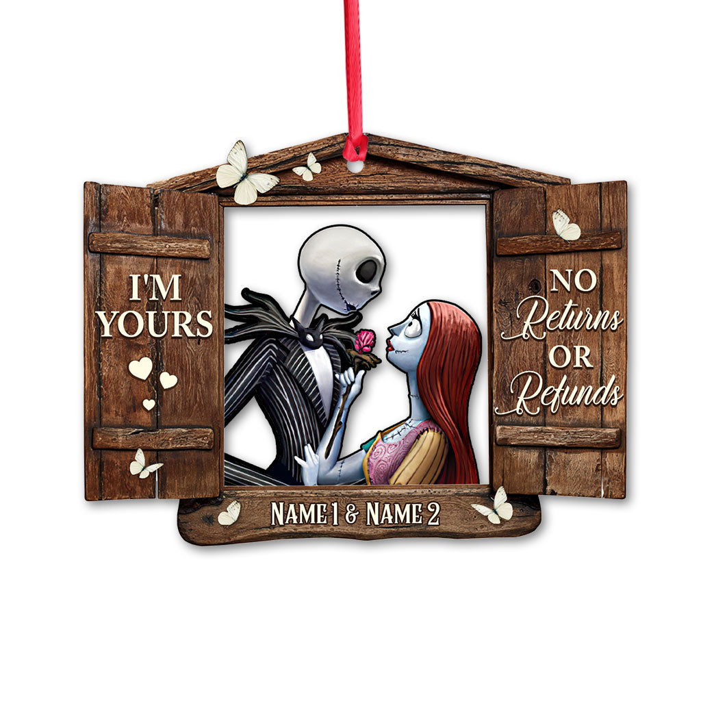 Personalized Nightmare Before Christmas Ornament Custom Names Gift for Couples