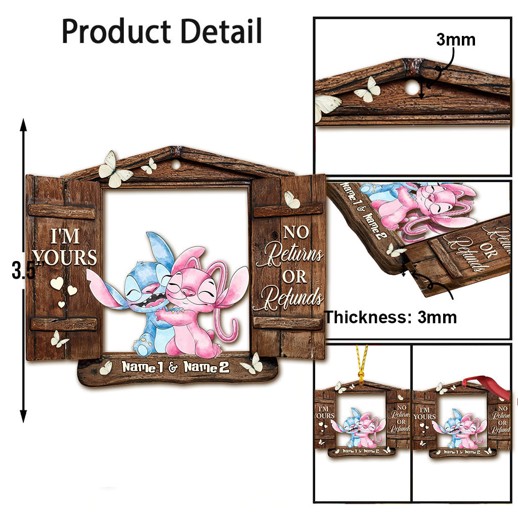 Personalized Christmas Ohana Ornament Custom Name Gift for Couples