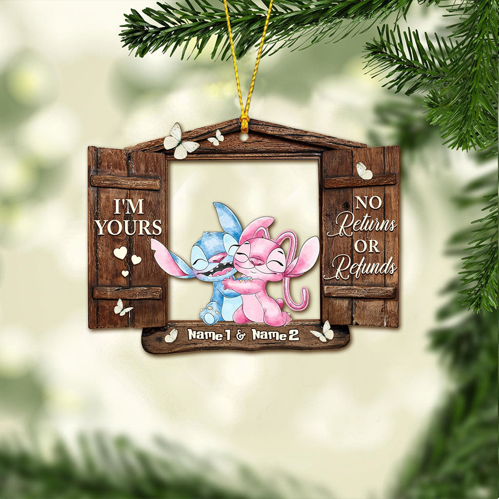 Personalized Christmas Ohana Ornament Custom Name Gift for Couples