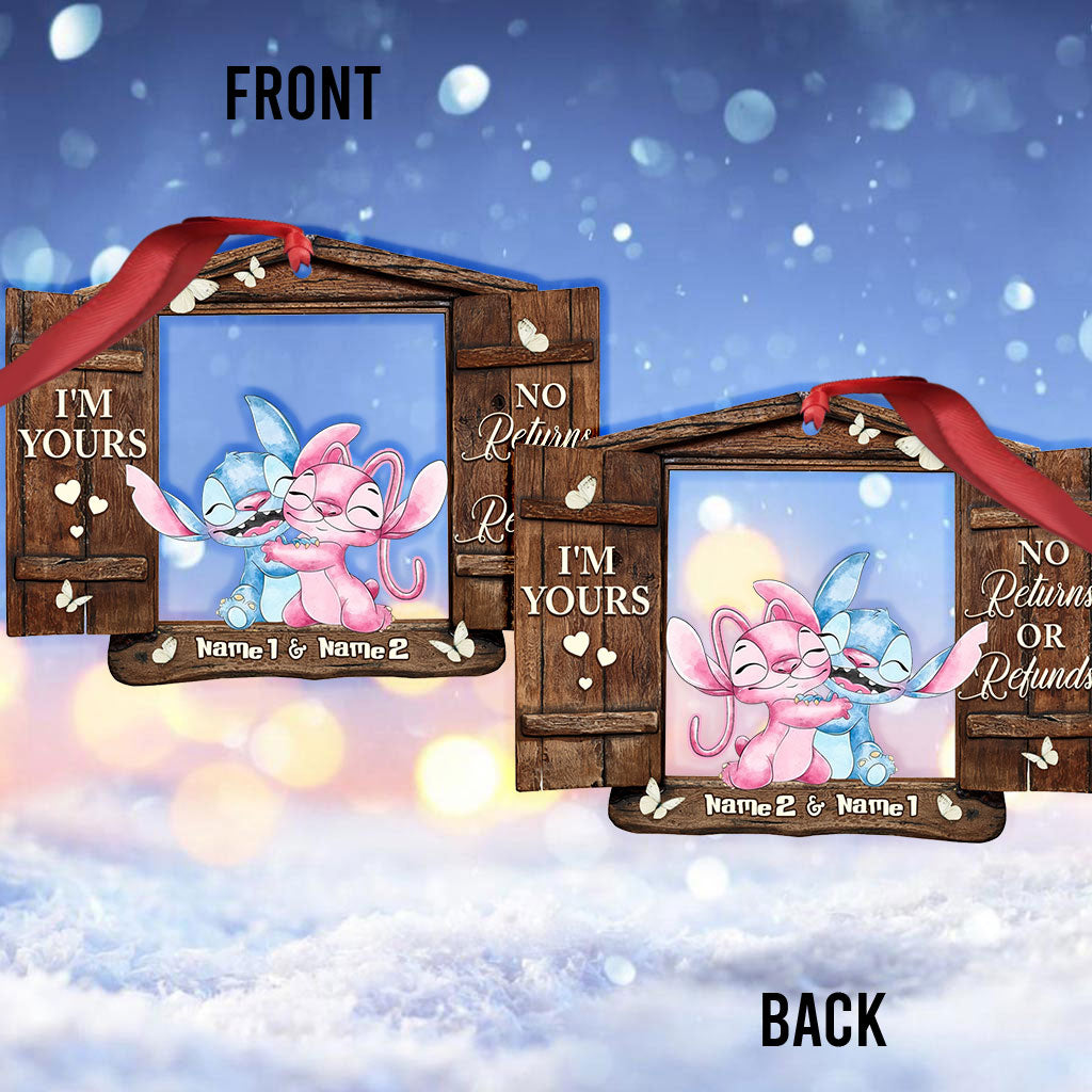 Personalized Christmas Ohana Ornament Custom Name Gift for Couples